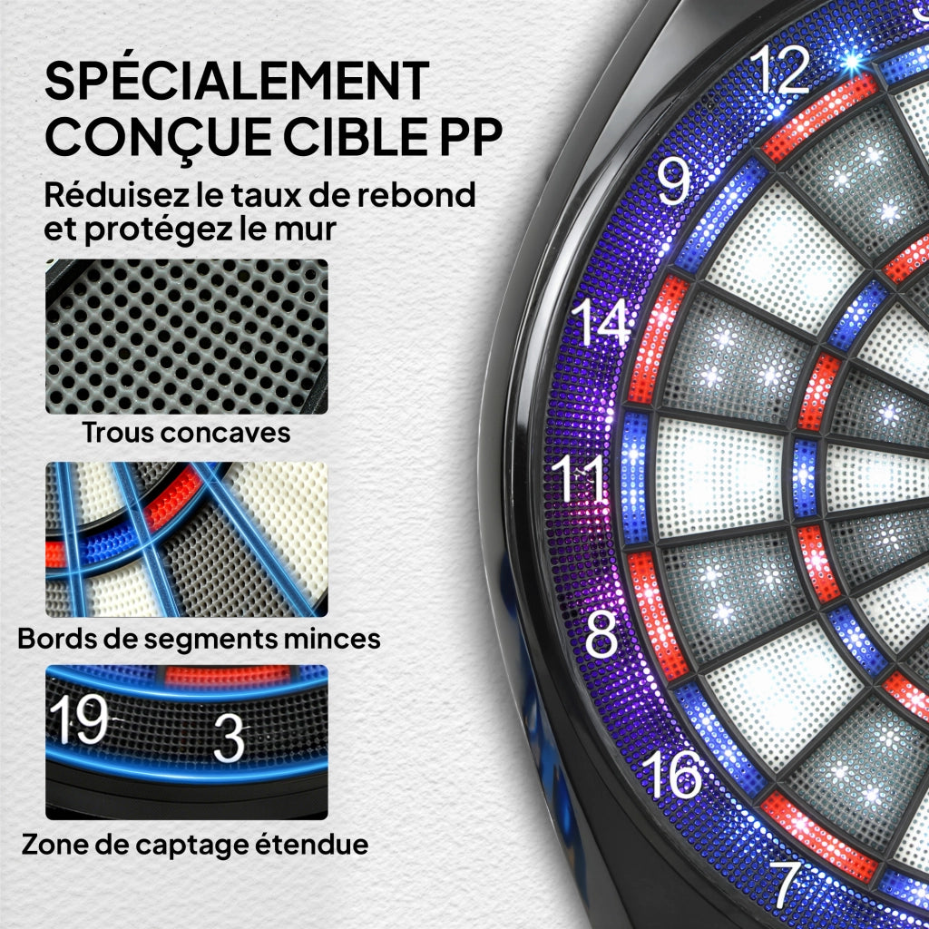 Bersaglio Elettronico Freccette LED ¨C zephmum ¨C Nero Ricaricabile