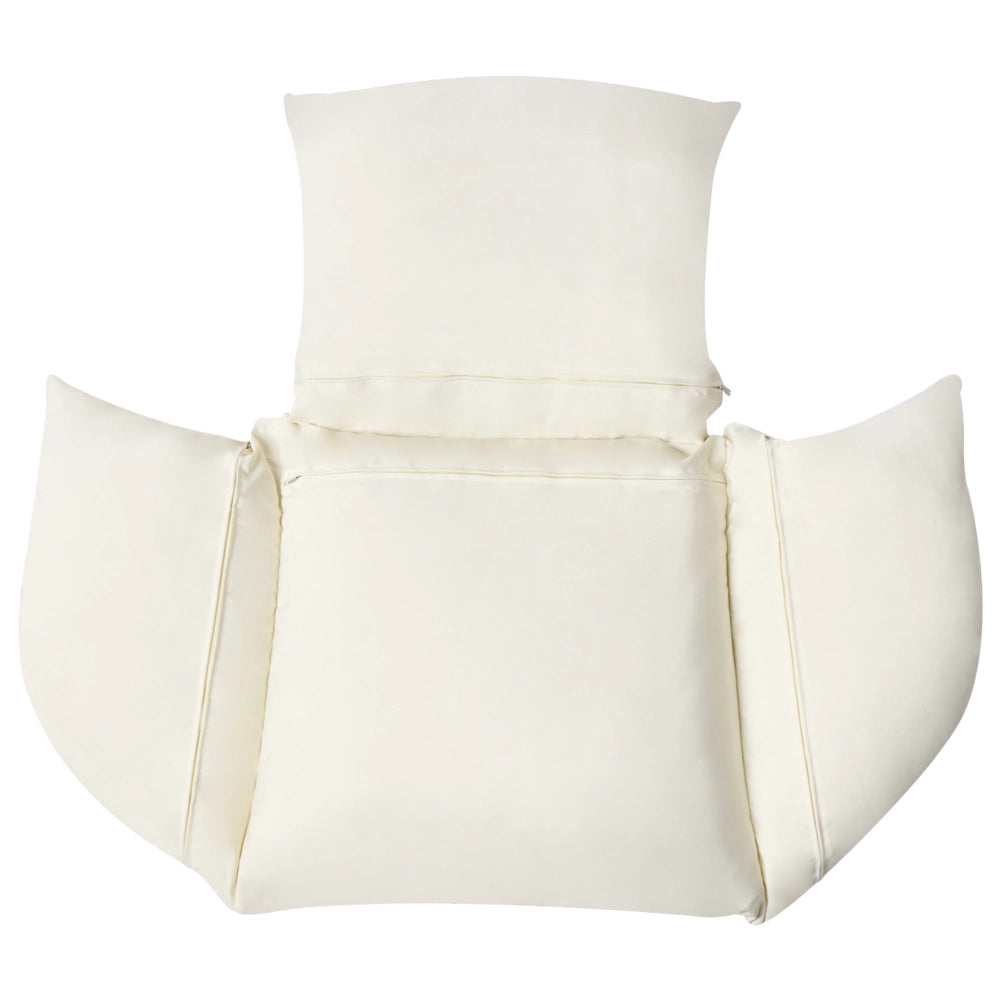 Poltrona a dondolo a uovo in rattan PE naturale con struttura in metallo e morbido cuscino di seduta Stile boho-rustico