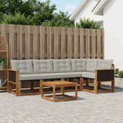 Set di divani da esterno 6 pz Naturale e Grigio Chiaro 3381959