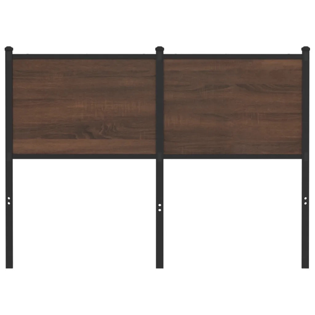 Testiera Rovere Marrone 120 cm in Legno Multistrato e Acciaio