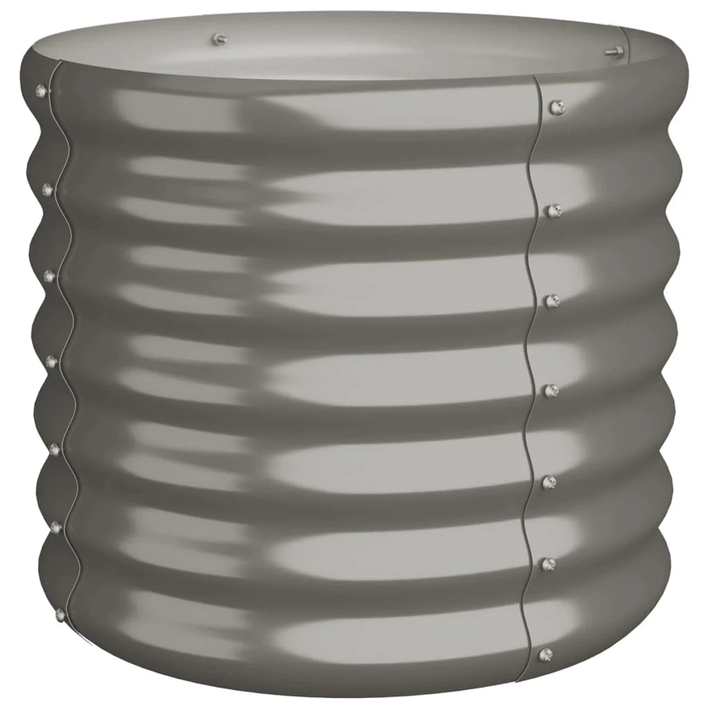 Fioriera rialzata per piante e fiori terrazza giardino acciaio verniciato a polvere 40 x 40 x 36 cm grigio 02_0038569