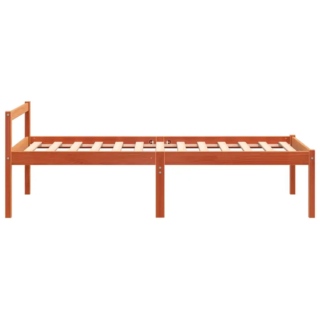vidaXL Letto per Anziani Marrone Cera 90x200 cm Legno Massello di Pino