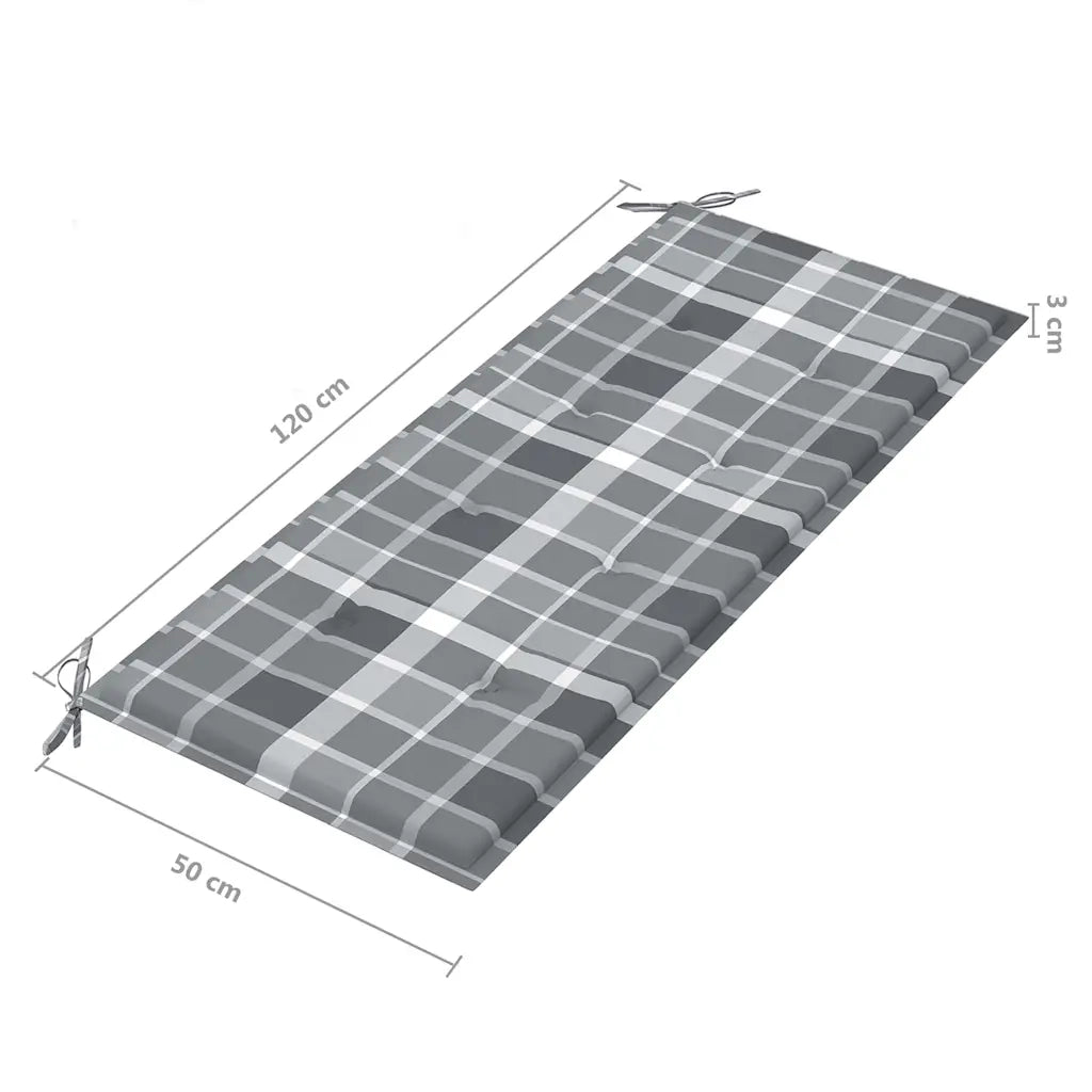 Panchina da Giardino 2 Posti e Cuscino 120cm Massello Eucalipto 3060983