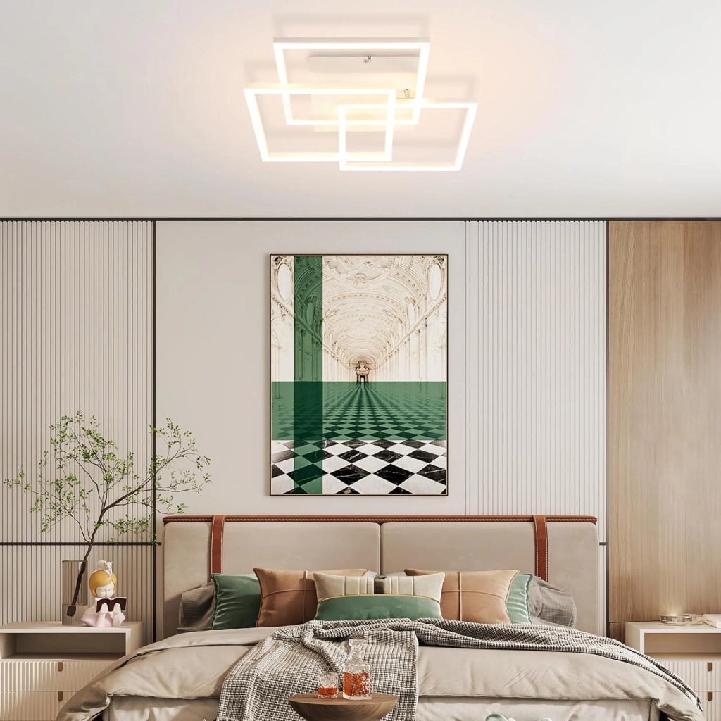 ZMH Lampada da soffitto plafoniera LED moderna bianca 3000K-6500K per soggiorno cucina ufficio