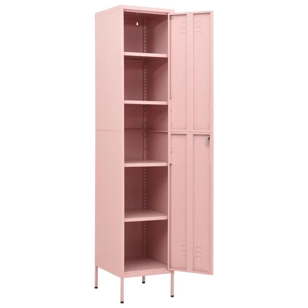 Armadietto moderno con 4 ripiani regolabili 35 x 46 x 180 cm acciaio rosa 02_0046889