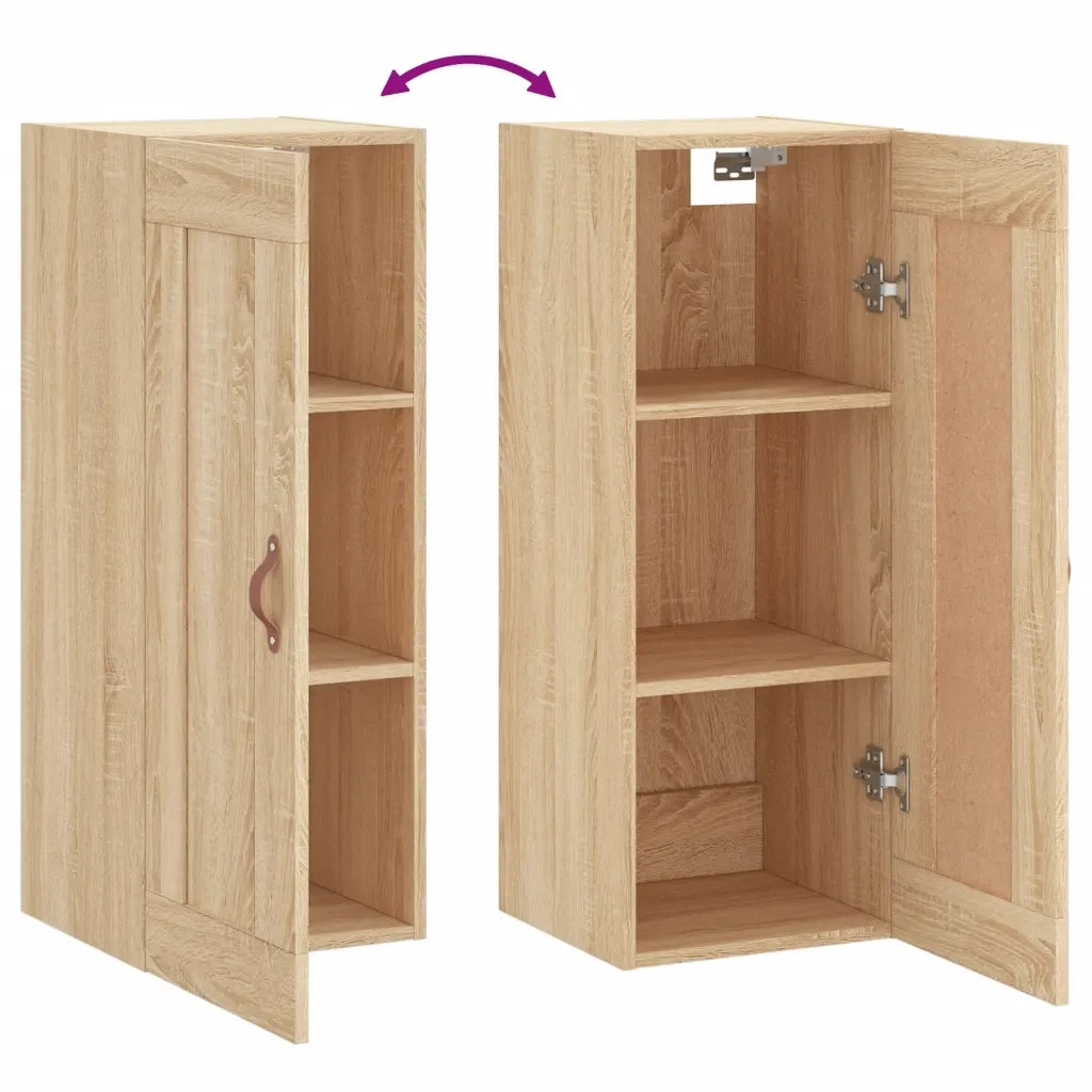 vidaXL Mobile a Parete Rovere Sonoma 34,5x34x90 cm Legno Multistrato