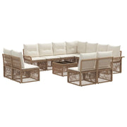 Set Divano da Giardino 12 pcs Beige polyrattan