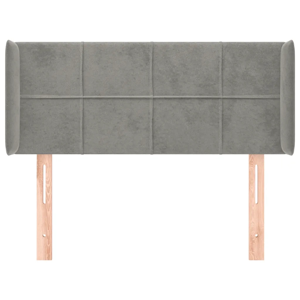 Testiera ad Orecchio Grigio Chiaro 83x16x78/88 cm in Velluto 3118798