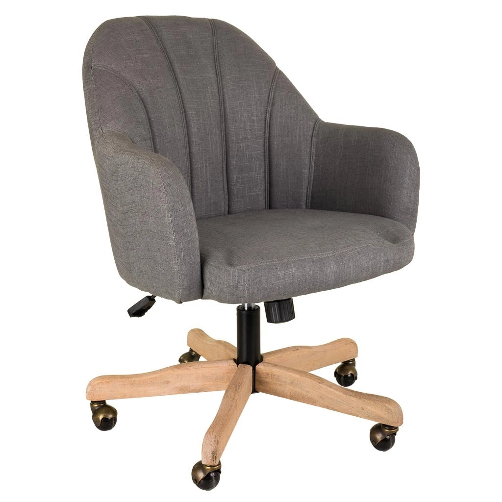 Sedia in legno e imbottita con ruote grigie 63x54x40/87h