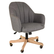 Sedia in legno e imbottita con ruote grigie 63x54x40/87h