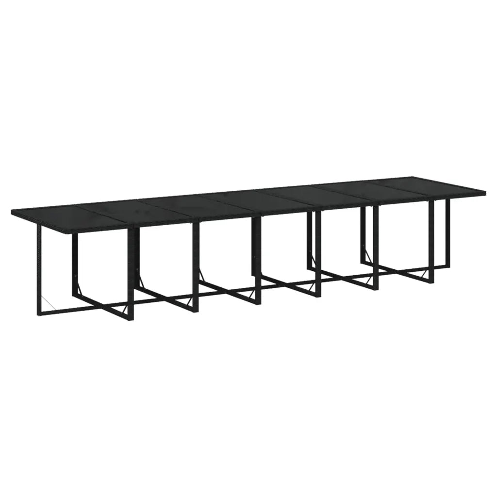 Set da Pranzo da Giardino 19 pz con Cuscini in Polyrattan Nero cod mxl 42934