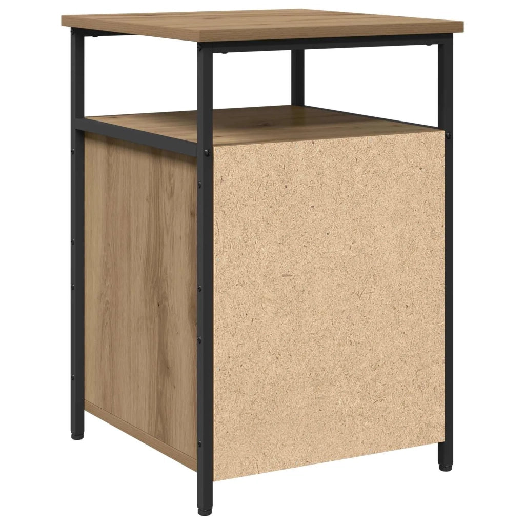 Set di 2 Comodini | Armadio da Notte | Mobiletto da notte rovere artigianale Legno multistrato