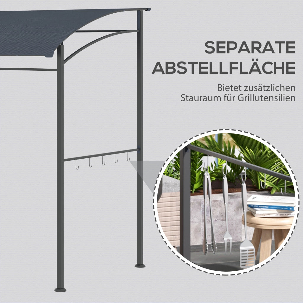 Pergola da Giardino con Griglia ¨C Zephmum ¨C Grigio 215x150x174/220 cm