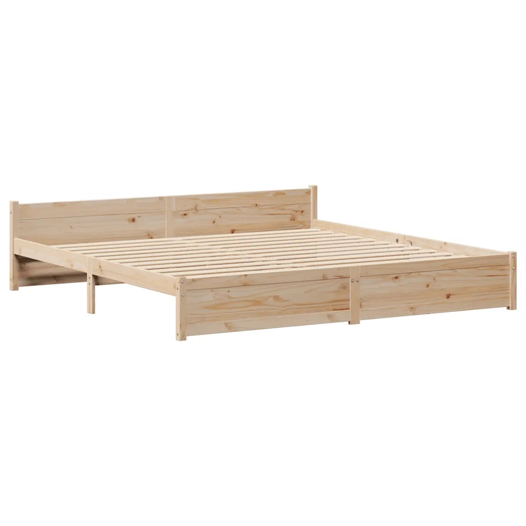Letto senza Materasso 200x200 cm in Legno Massello di Pino