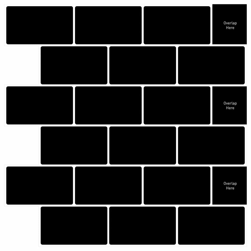 Piastrella subway 20 pz Nero 30 x 30 cm Poliuretano e PET CFW3522732