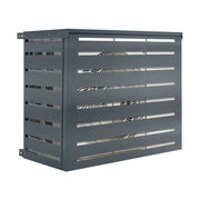IDMarket - Copertura per climatizzatore 110 x 53 x 80 cm in metallo grigio antracite, protezione per l'unità esterna della pompa di calore