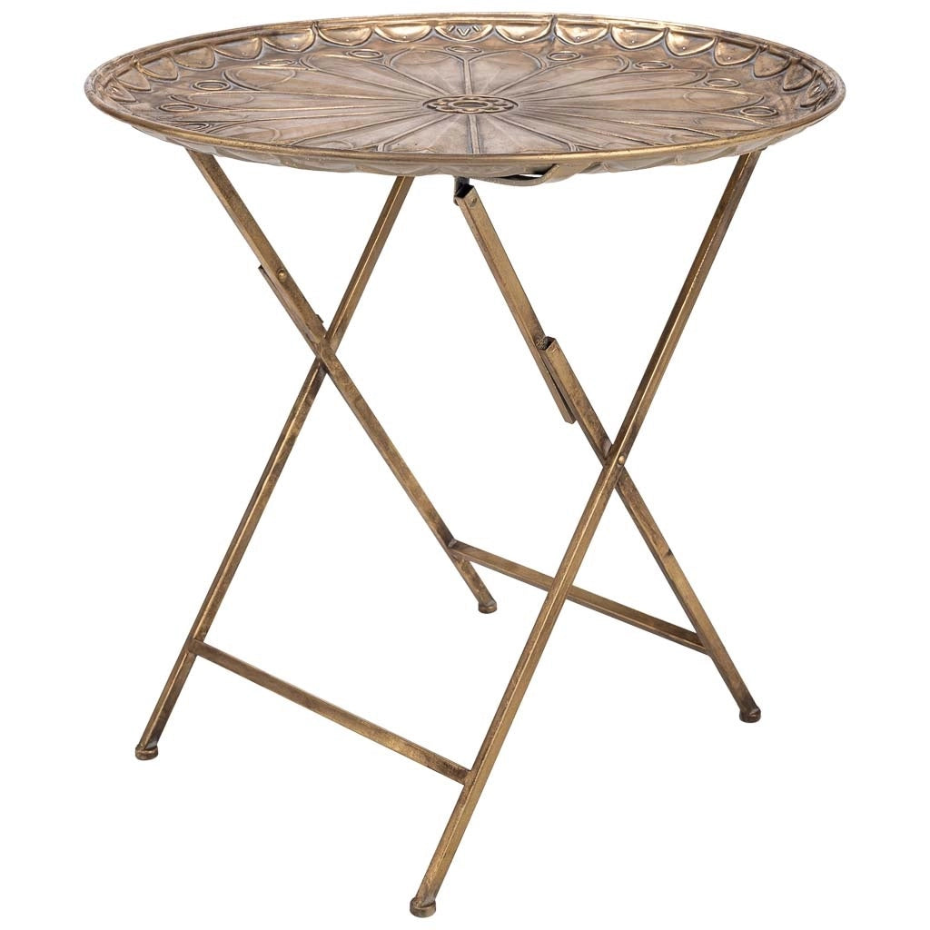 Tavolino in metallo dorato 65x65x62,5h cm