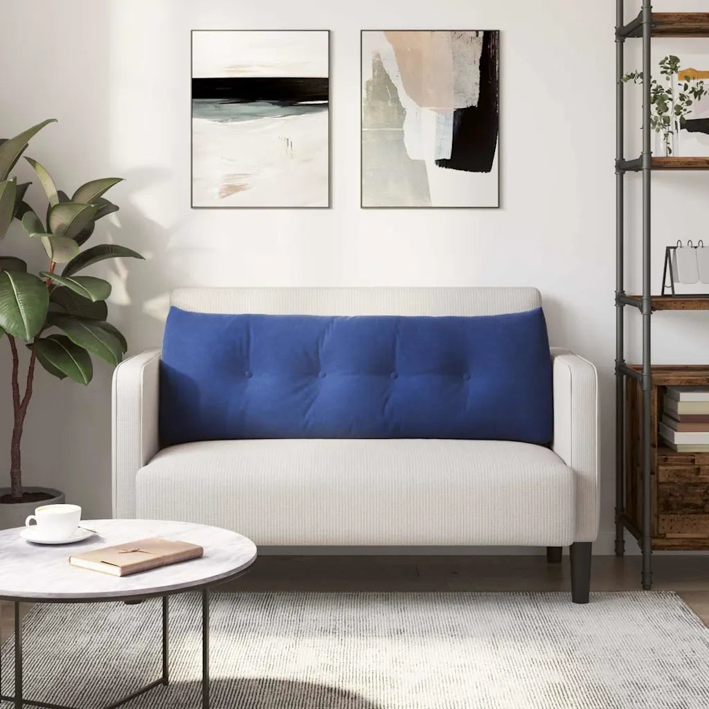 Cuscino per Schiena | Cuscino dorsale Blu Polizia 140 x 24 x 50 cm Velluto