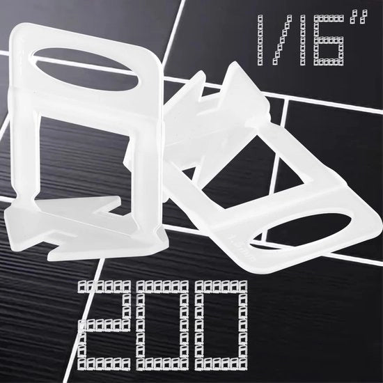 200 pezzi di supporti per piastrelle - sistema di livellamento per piastrelle - clip 2 mm - facile e rapida installazione - strumento di calibrazione affidabile - supporti per distanza tra piastrelle