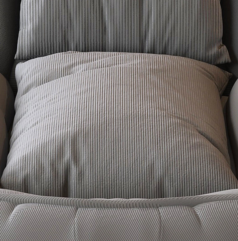 Sofa letto pieghevole ergonomico grigio, regolabile 5 posizioni, con 2 cuscini