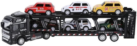 Modello di Camioncino per Bambini - 6 Auto - Pneumatici in Gomma - Funzione di Trazione - Adatto a Bambini Dall'Età di 3 Anni