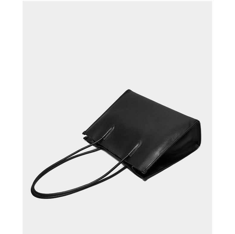Borsa a tracolla da donna in vera pelle, nera