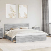 Struttura del letto con testiera Grigio Sonoma 200 x 200 cm 3407837