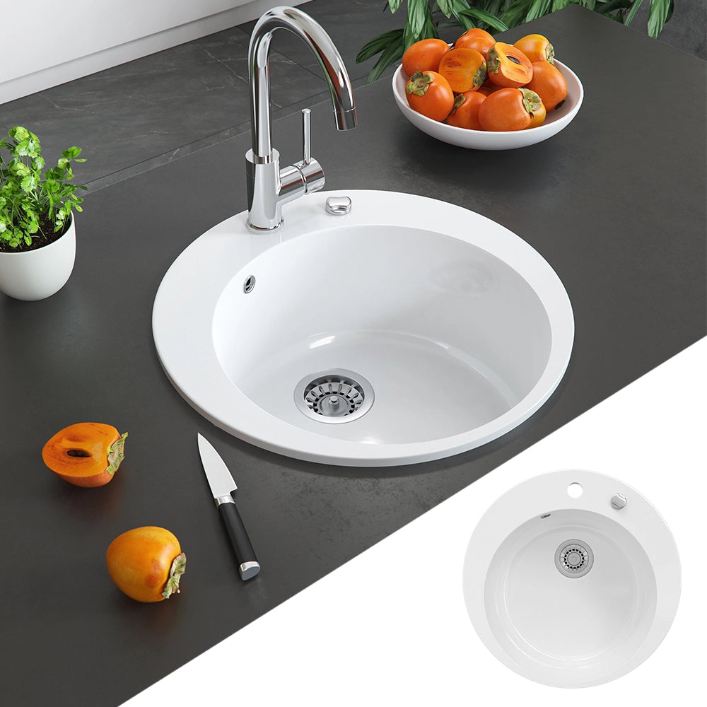 Bergström Lavello da cucina Bianco 50.5 x 50.5 cm Rotondo