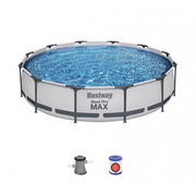 Piscina fuori terra rotonda con telaio in acciaio e pompa filtro inclusa, diametro 366 cm altezza 76 cm capacità 6473 L - Bestway
