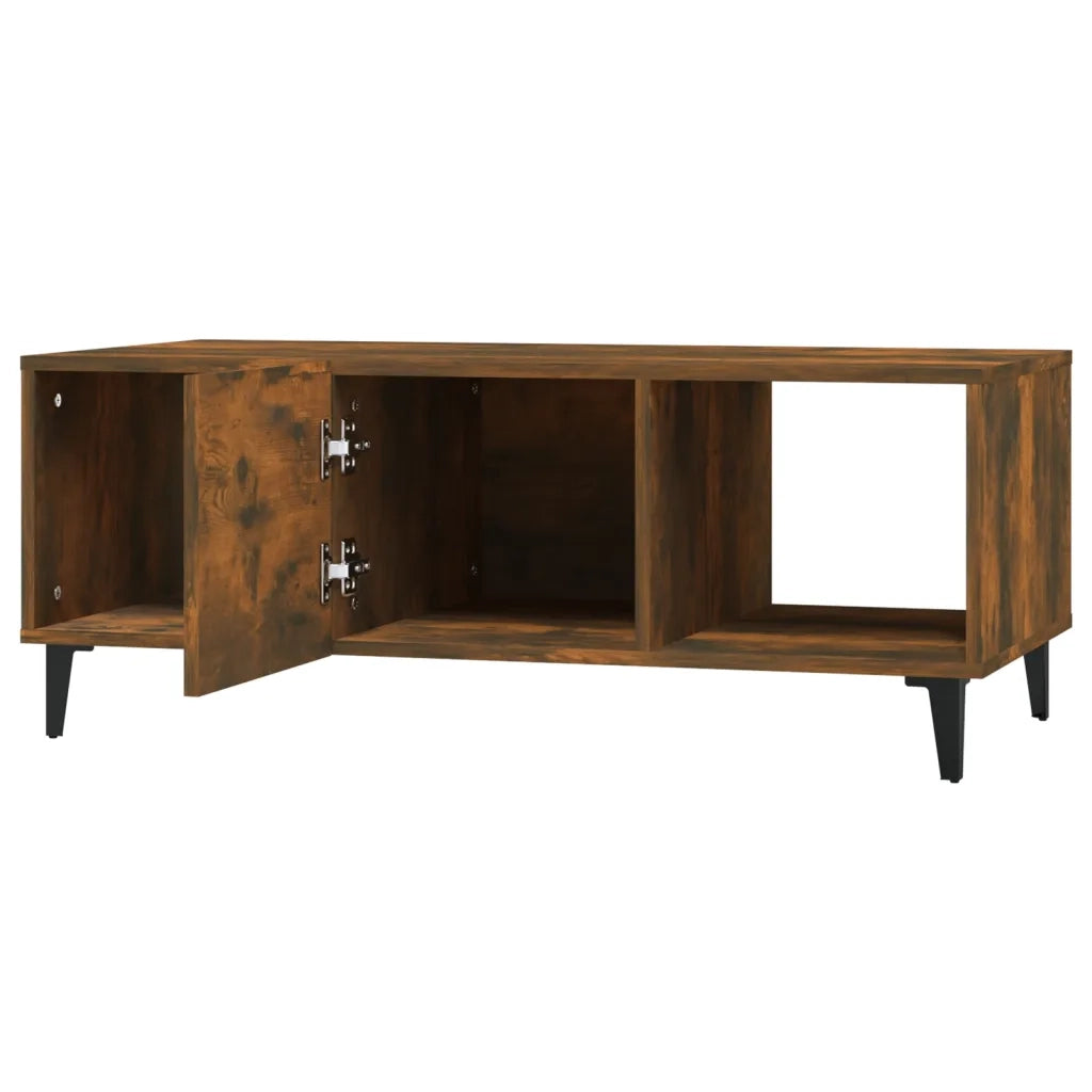 Tavolino da Salotto-Tavolino da soggiorno-Tavolo Rovere Fumo 102x50x40 cm Legno Multistrato 843785