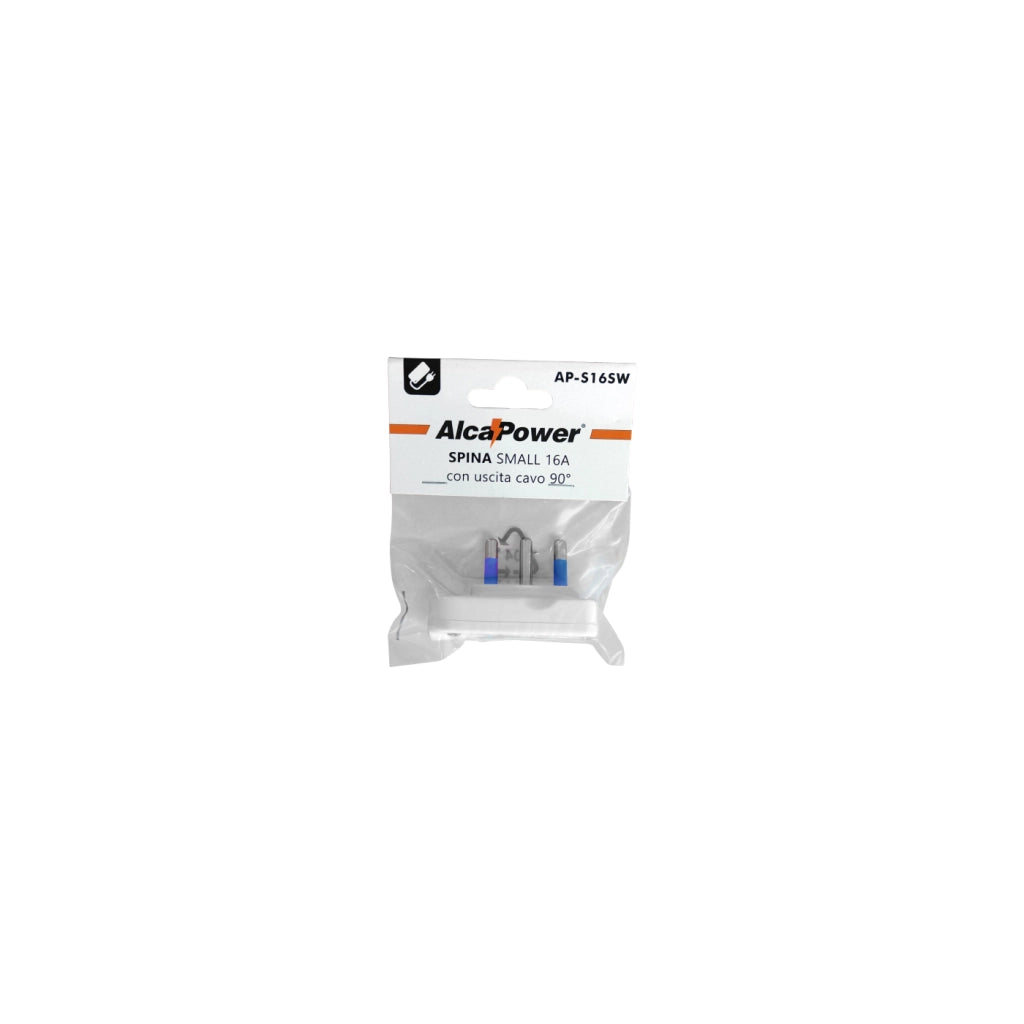Alcapower Spina Elettrica 16A Bipasso con Uscita Cavo a 90° Standard Italiano, 250V AC, Potenza Massima 1500W, Design Compatto e Robusto SMALL