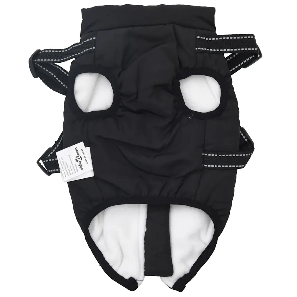Cappotto Cani con Imbracatura Impermeabile Riflettente Nero L24 CFW3820975