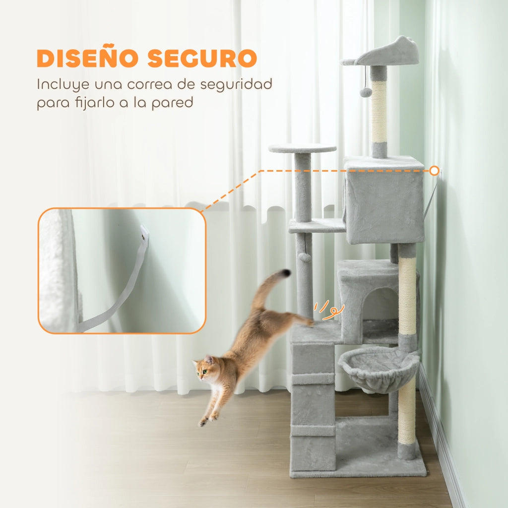 Letto per Gatti con Sisal e Cuscino ¨C Zephmum ¨C Grigio Chiaro 180x