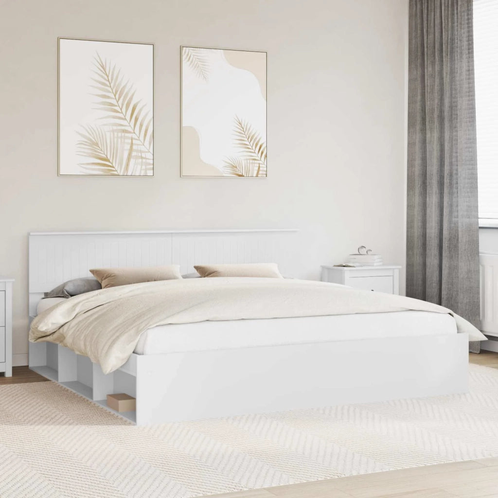 Struttura del letto Bianco 200 x 200 cm Pino massello 3410555