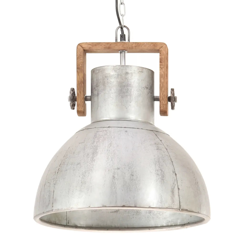 Lampada a Sospensione Industriale 25 W Argento Rotonda 40cm E27 320529