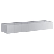 Fioriera rettangolare decorativa per giardino o balcone 280 x 80 x 40 cm realizzata in acciaio zincato grigio 02_0051547