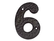 NUMERO CIVICO 6 IN FERRO NERO OPACO
