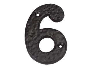 NUMERO CIVICO 6 IN FERRO NERO OPACO