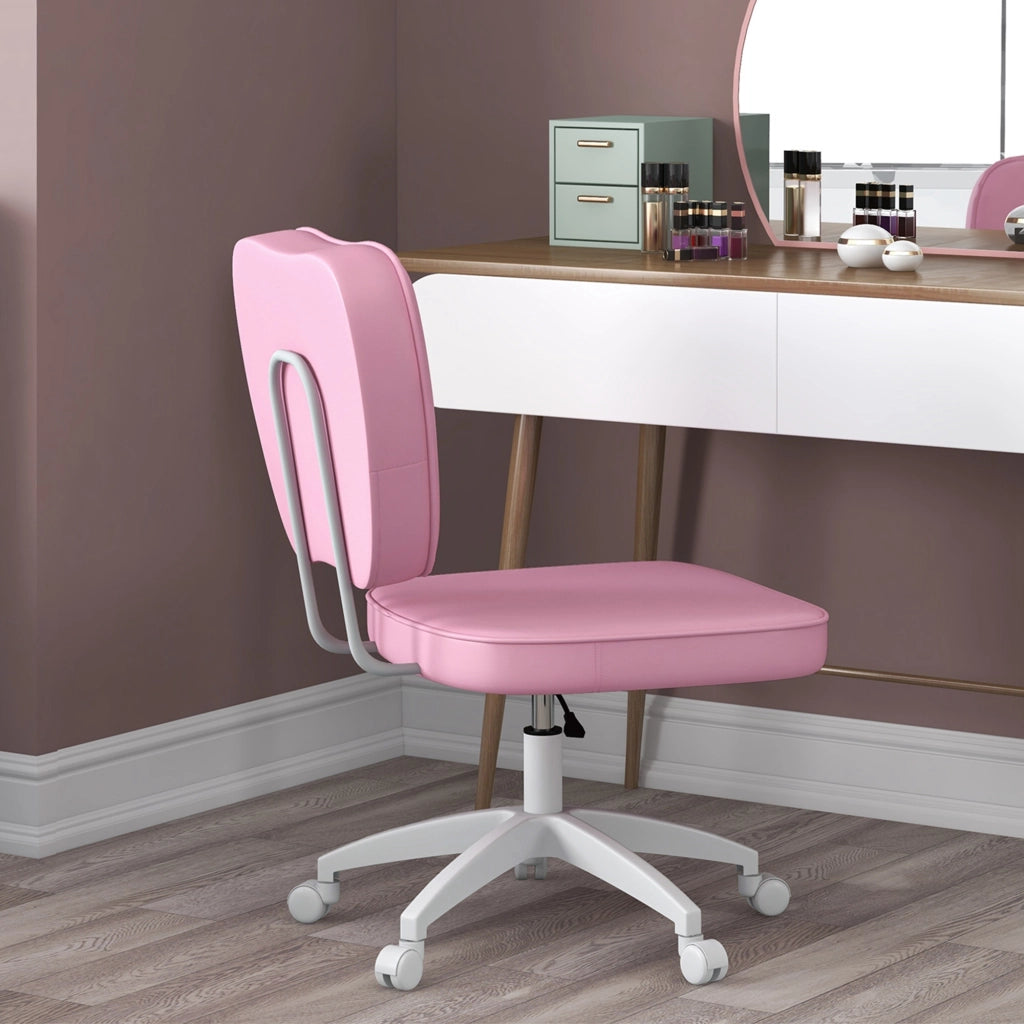 Sedia da ufficio senza braccioli ¨C Zephmum ¨C Rosa 46x59x82-92cm