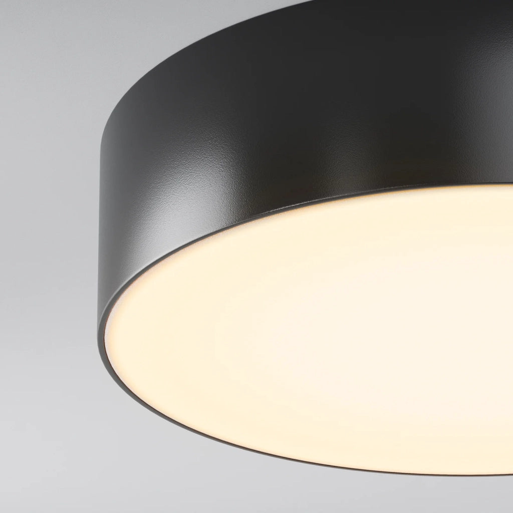 Maytoni Lampada a soffitto moderna Zon IP 1 luce LED integrato IP65 nero alluminio diffusore plastica