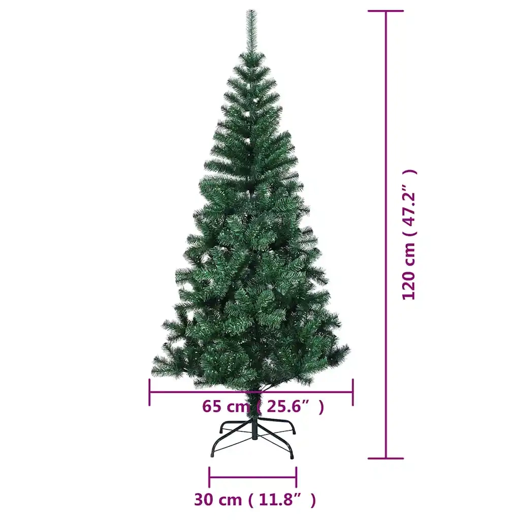 Albero di Natale | Decorazioni natalizie Artificiale Punte Iridescenti Verde 120 cm PVC