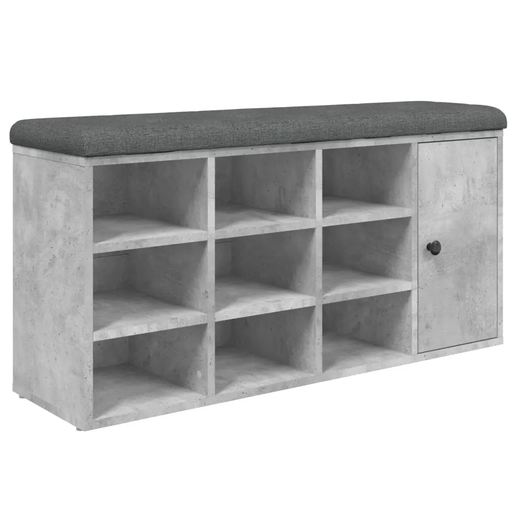 Panca Porta Scarpe-Sgabello-Panca Scarpiera Grigio Cemento 102x32x50cm Legno Multistrato 392788