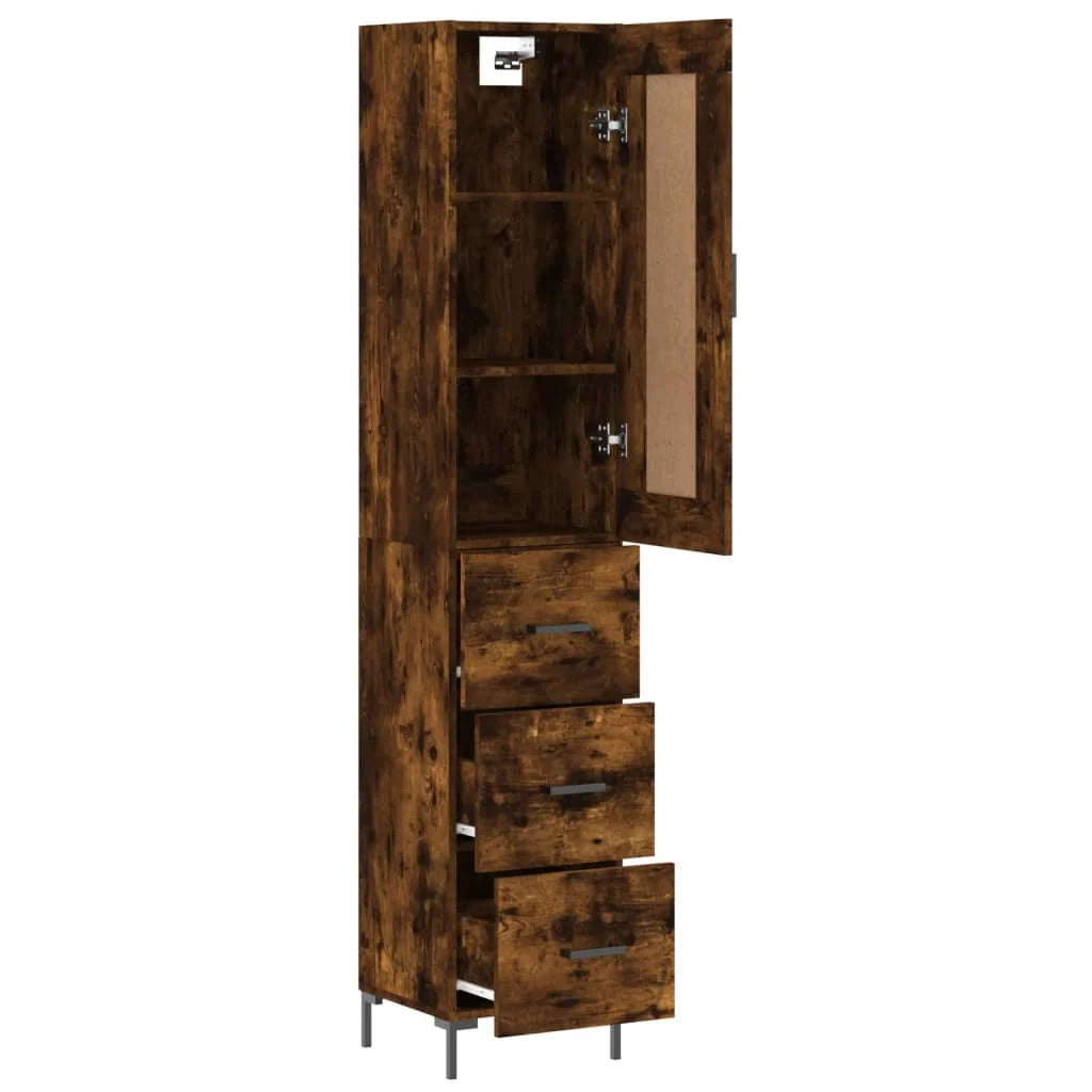 Buffet credenza cassettiera mobiletto mobile contenitore organizer cucina soggiorno salotto alto 34,5 x 34 x 180 cm legno ingegnerizzato marrone 02_0033232