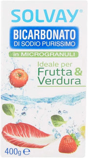 SOLVAY BICARBONATO DI SODIO IN GRANULI PER USO ALIMENTARE E DOMESTICO 400 GR