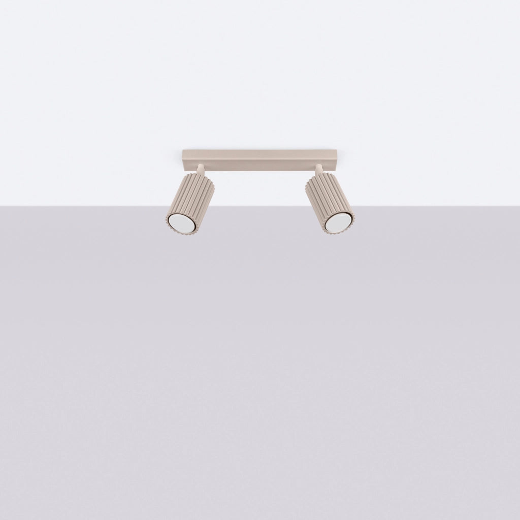 Plafoniera moderna taupe 30cm 2 spot GU10 GRAVIO Pure Lume