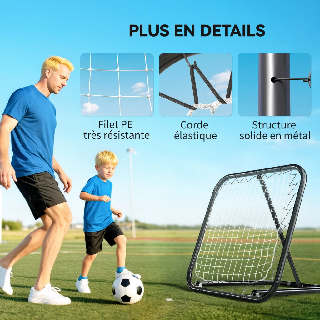 Rete da calcio portatile regolabile pieghevole ¨C zephmum ¨C nero bianco 78x84x78 cm