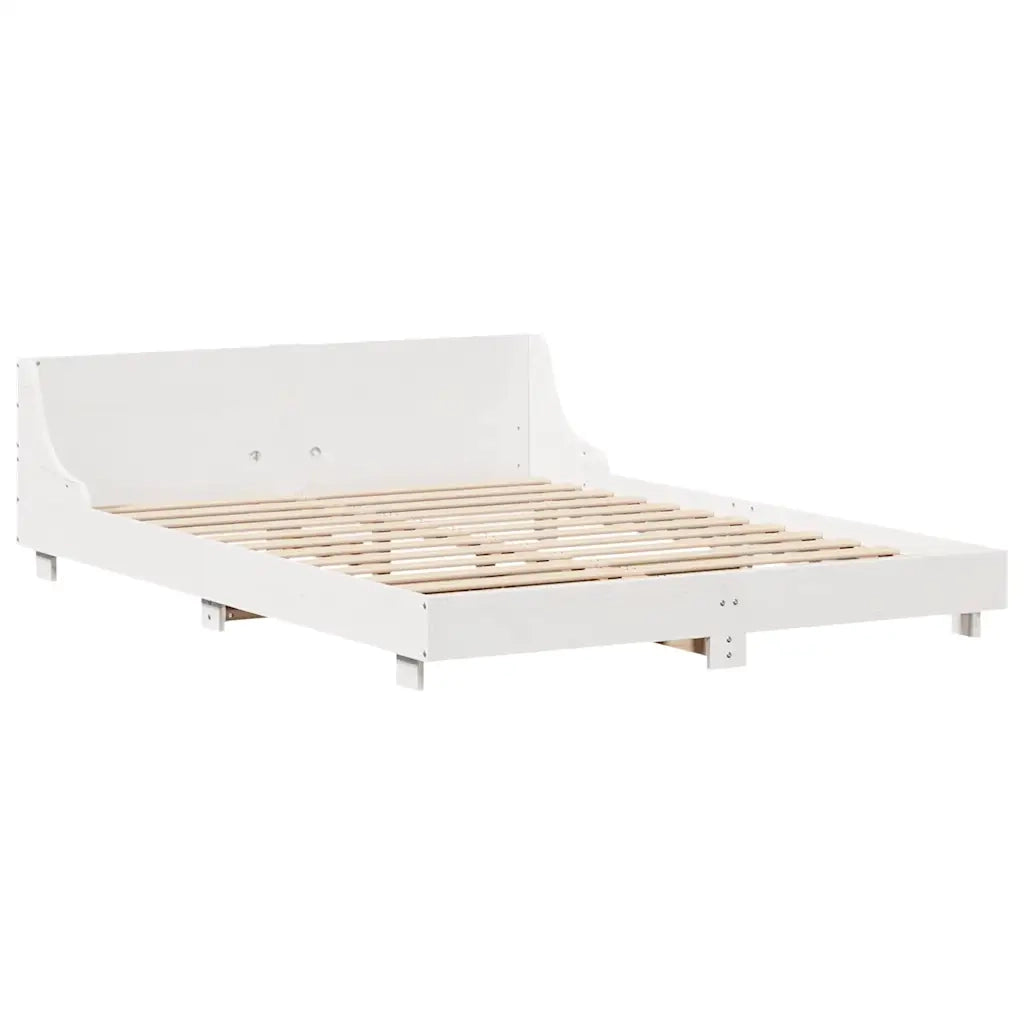 vidaXL Letto senza Materasso Bianco 120x190 cm Legno Massello di Pino