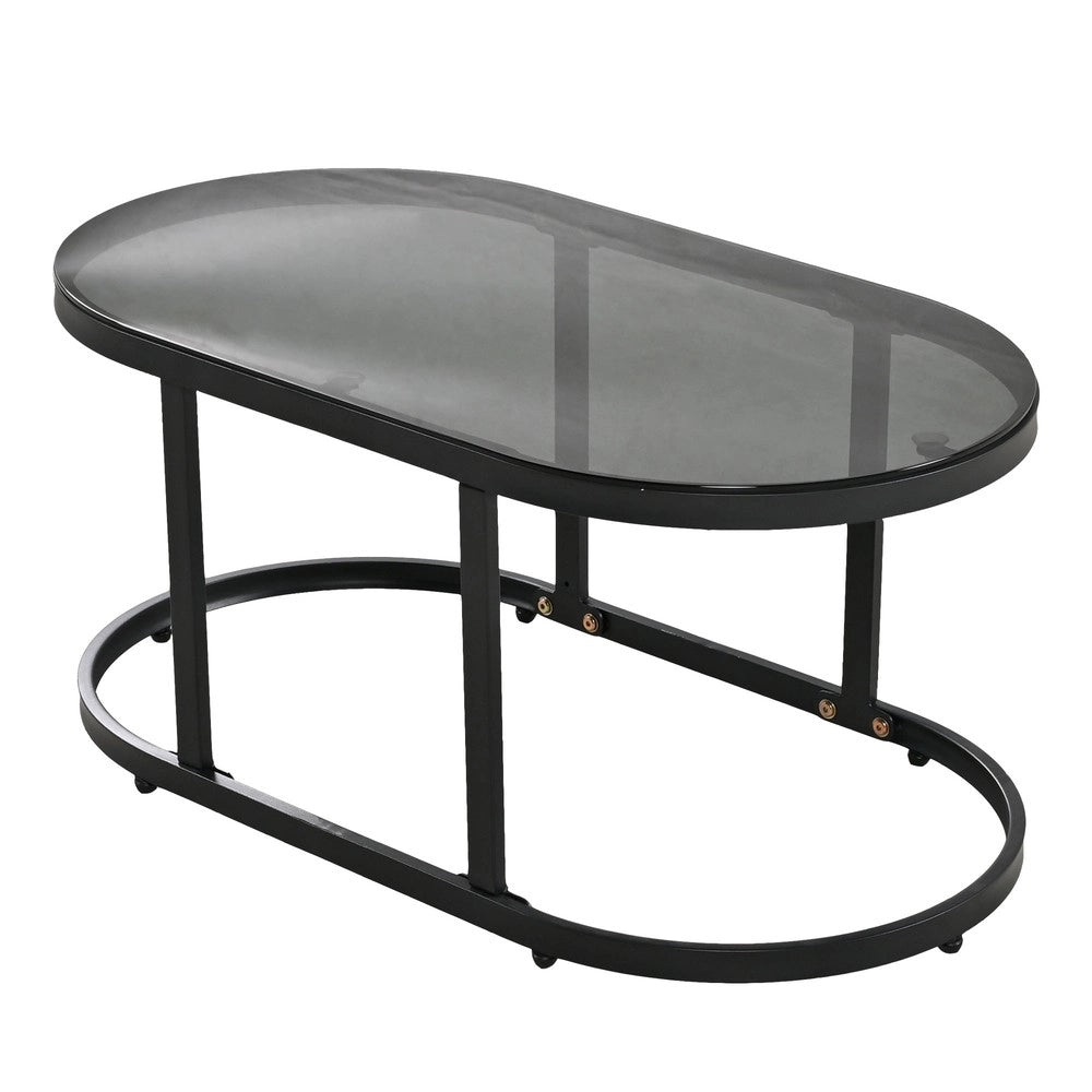 Set Lounge da Giardino 5 Pezzi con Cuscini ¨C Xylo ¨C Corda e Vetro, Grigio