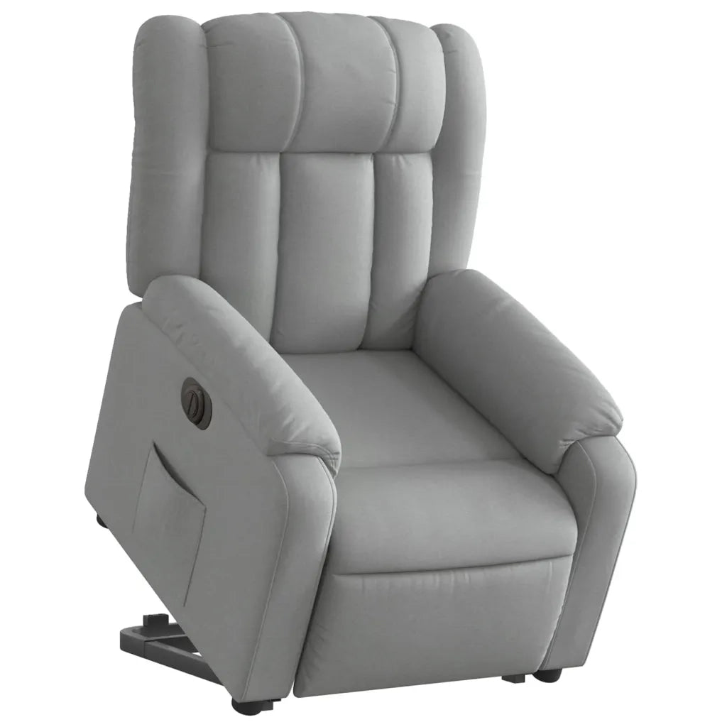Poltrona Reclinante Alzapersona Elettrica Grigio Chiaro Tessuto 3205340