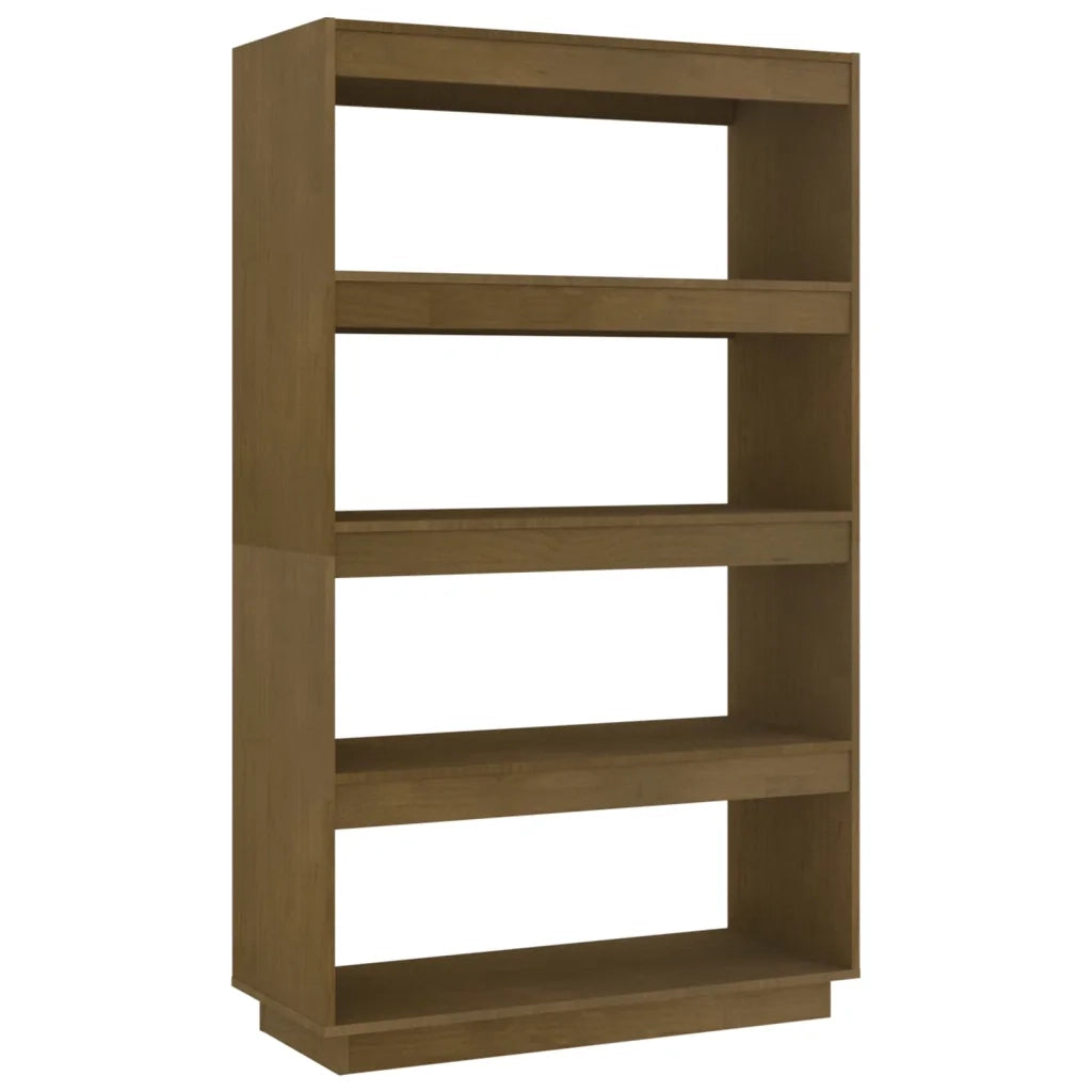 Libreria Divisorio-Scaffale per Libri-Mobile di Stoccaggio Ambra 80x35x135 cm in Massello di Pino